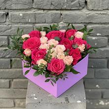 Цветочная композиция из Розы в коробке в Ашукино