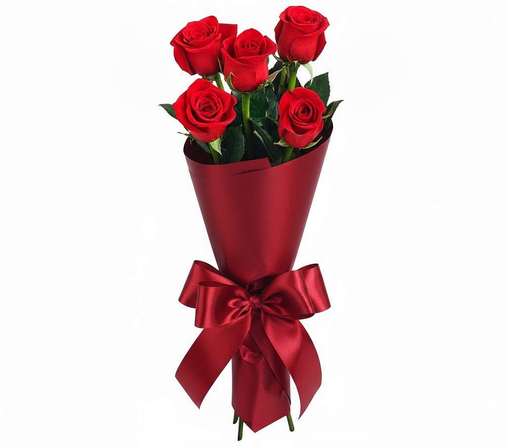 Букет 5 Красных роз Эдлесс Лав в Ашукино