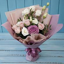 Букет цветов из:  Розы и Лизиантусы в Ашукино