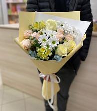 Букет цветов из:  Альстромерии, Розы и Хризантемы в Ашукино