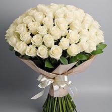 Букет 101 беля роза Белоснежка в Ашукино