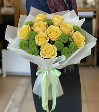 Букет цветов из:  Хризантемы и Розы в Ашукино