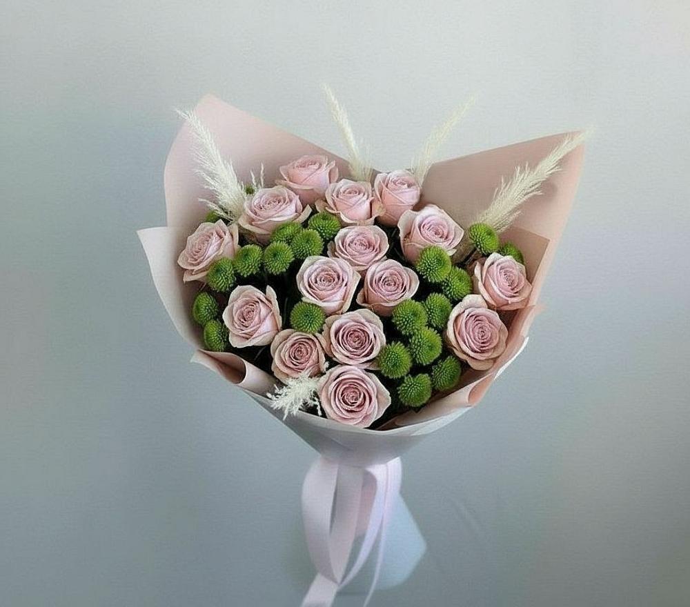 Букет цветов из: Розы и Хризантемы в Ашукино
