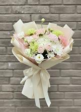 Букет цветов из:  Гвоздики, Розы, Лизиантусы и Хризантемы в Ашукино