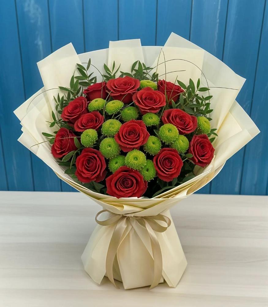 Букет цветов из: Розы и Хризантемы в Ашукино